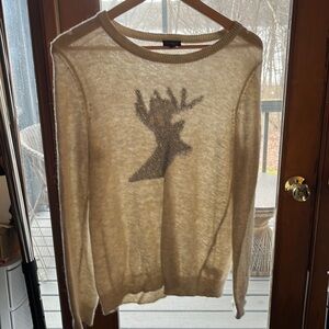 Talbots reindeer tinsel sweater